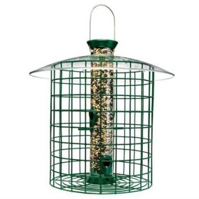 Wild Bird Feeder with Domed Cage in Green Wild Bird Feeder with Domed Cage in Green